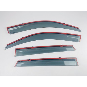 Дефлекторы окон Hyundai Tucson I 2004-2014 с нерж. хром полоской-1